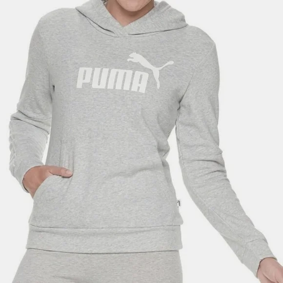 ~Puma Light Grey Mock Neck Hoodie~ - Picture 1 of 7